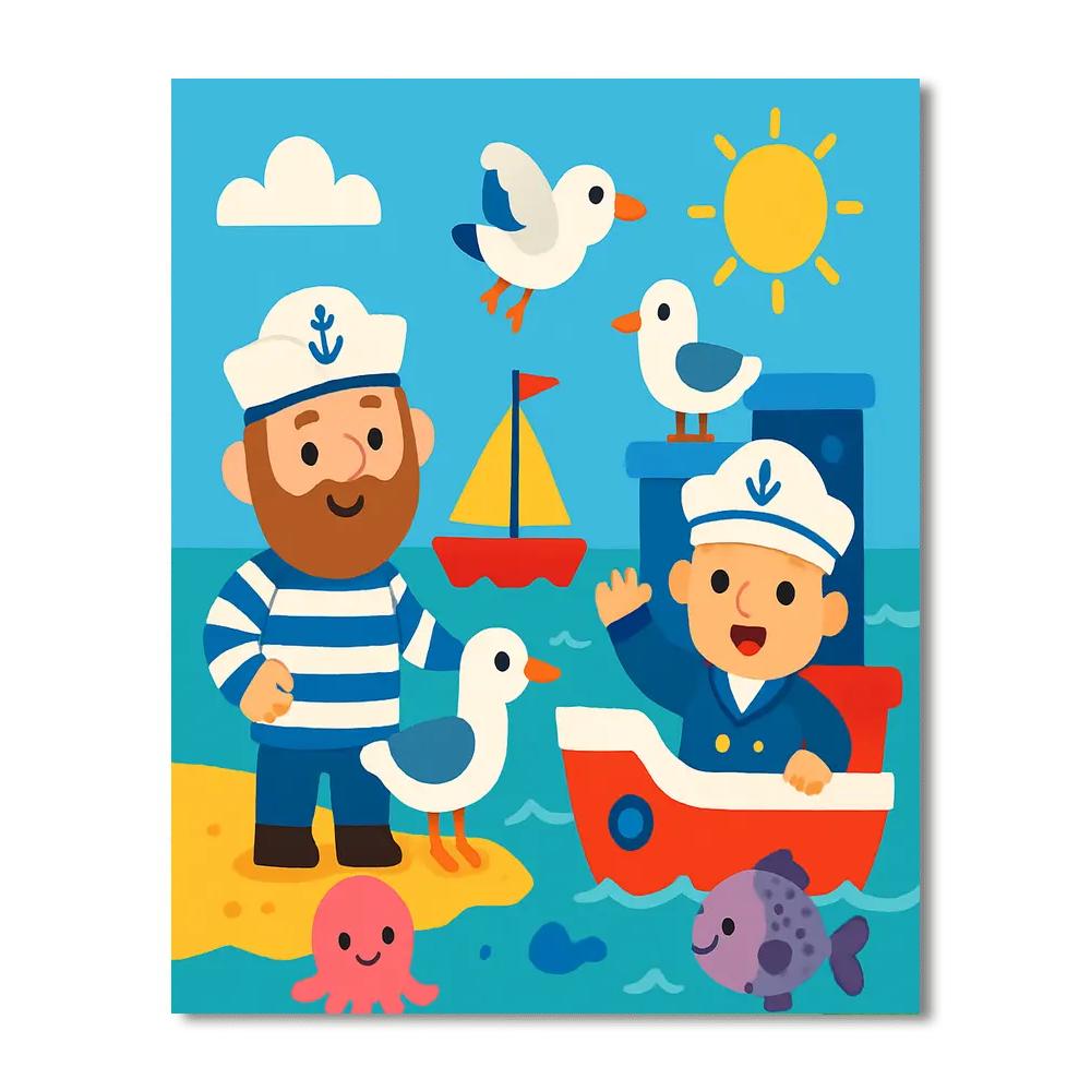 Seaside Adventure Crew DIY Paint By Numbers