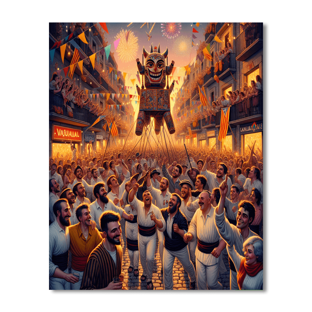 La Patum De Berga - Berga, Spain Number Painting