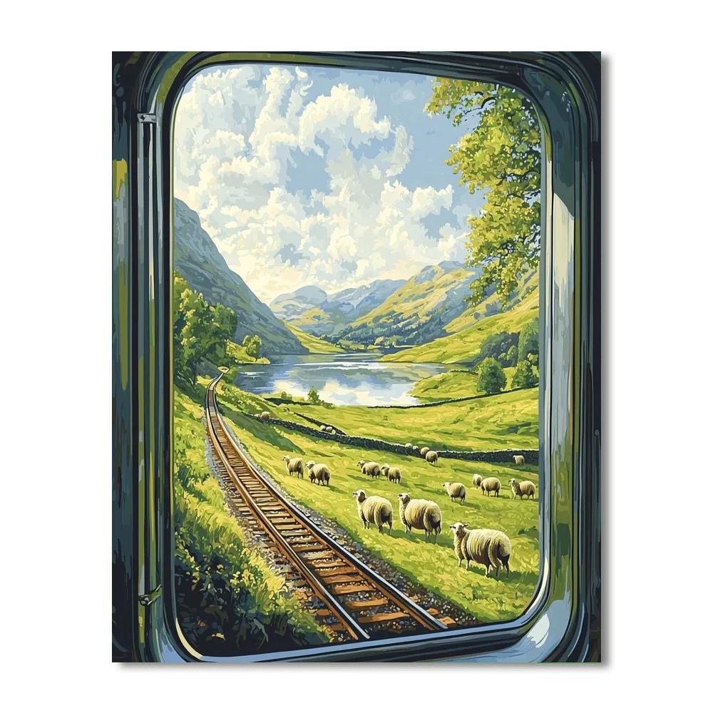 Rural Train Journey Numbered Painting Kits