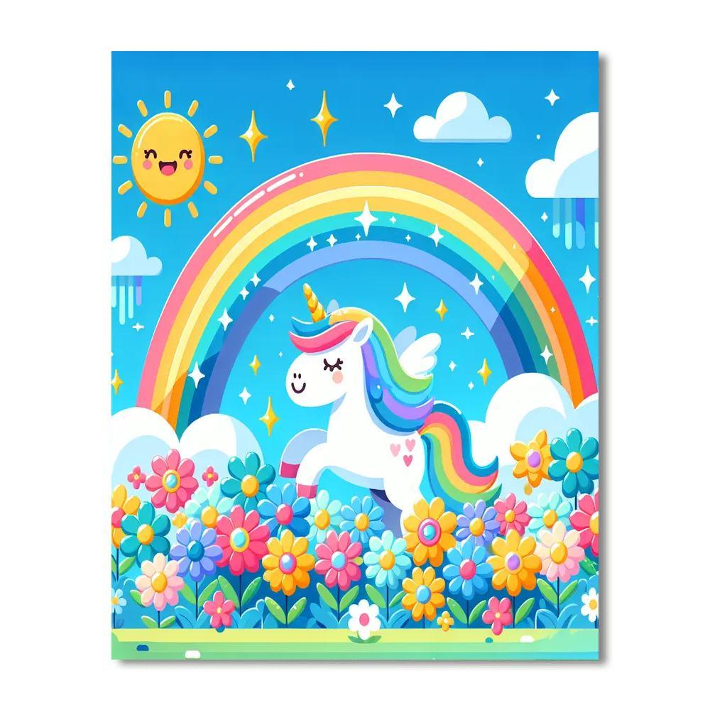Whimsical Rainbow Magic DIY Paint By Numbers