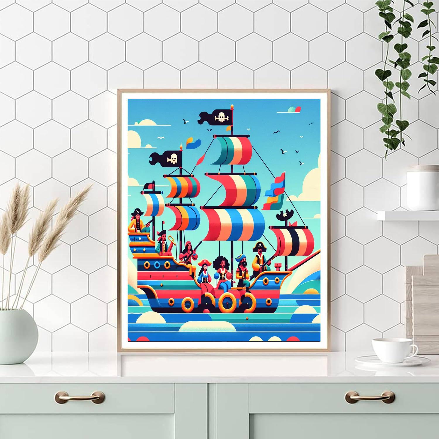 Daring Pirate Voyage Painting Number Kit