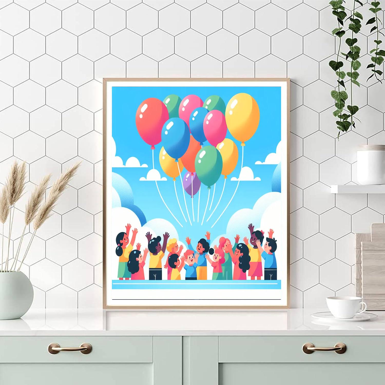 Whimsical Balloon Parade Painting By Numbers Kit