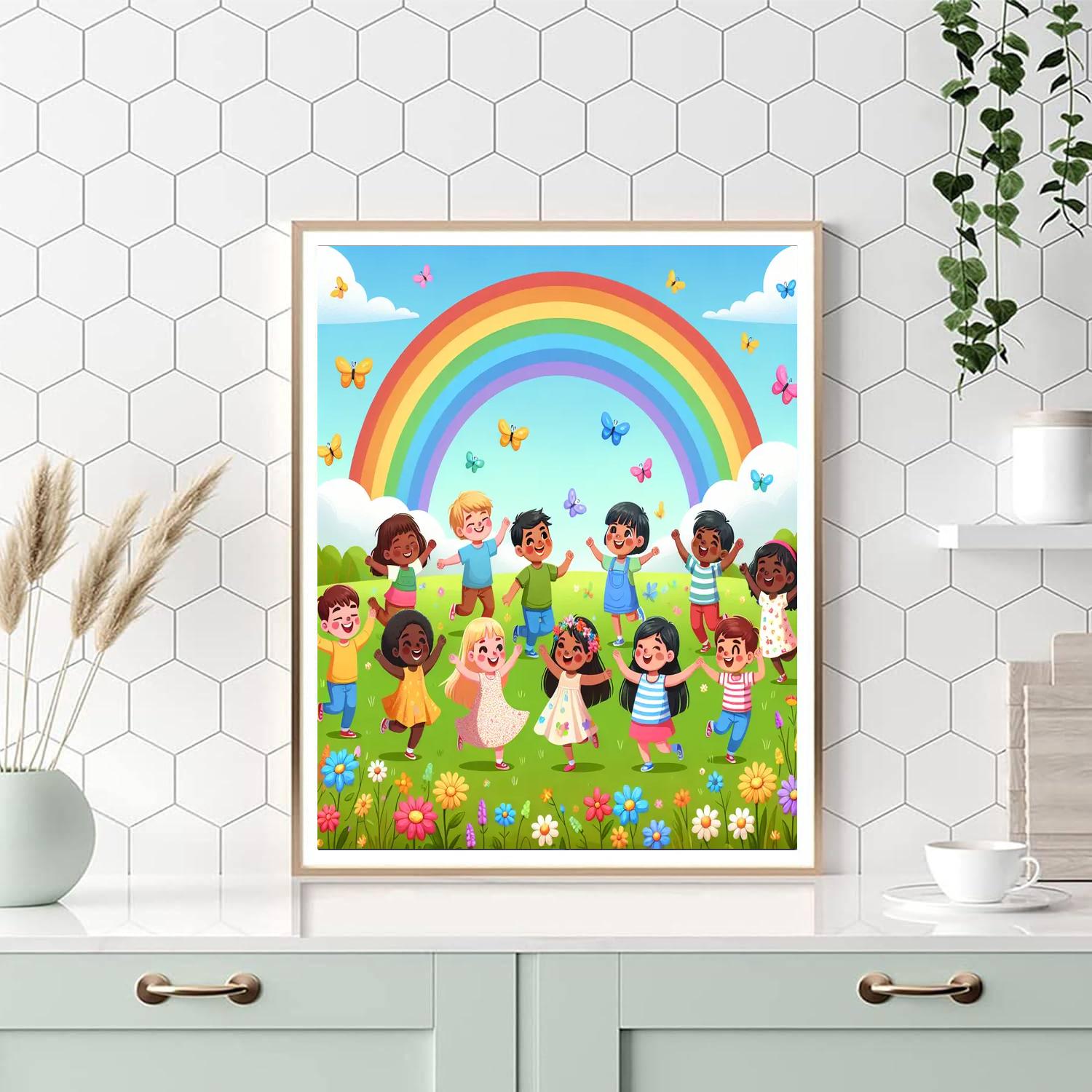 Charming Rainbow Celebration Painting By Numbers Kit