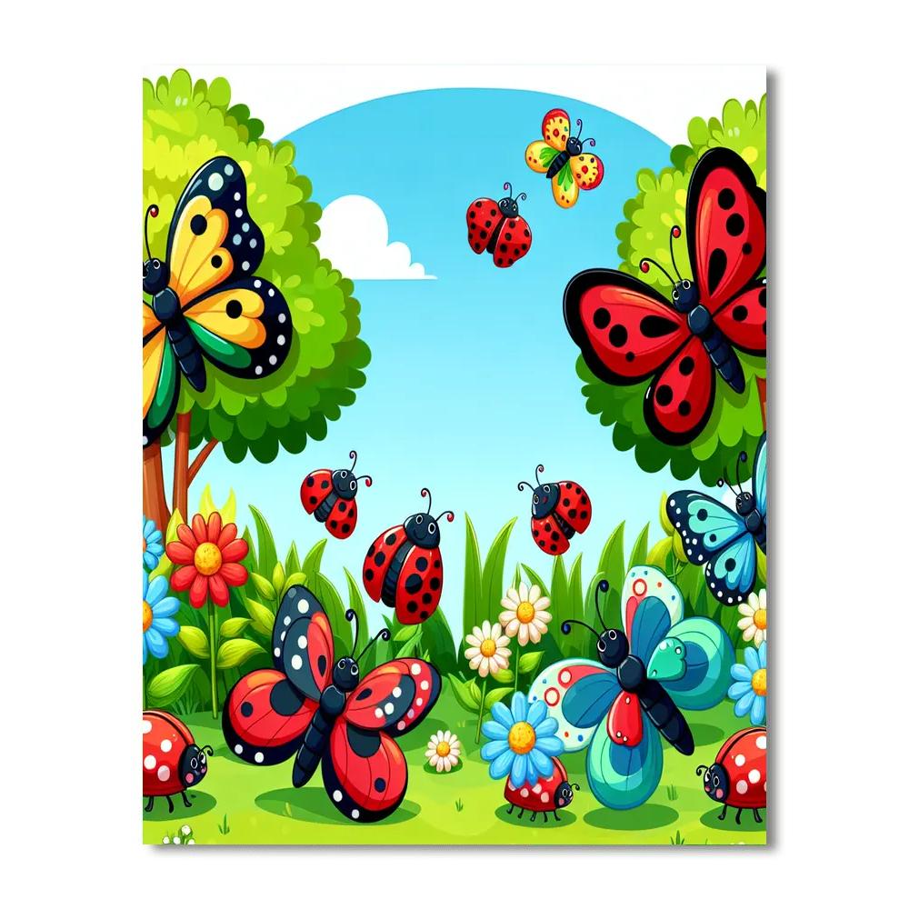 Lively Garden Paint By Numbers Art