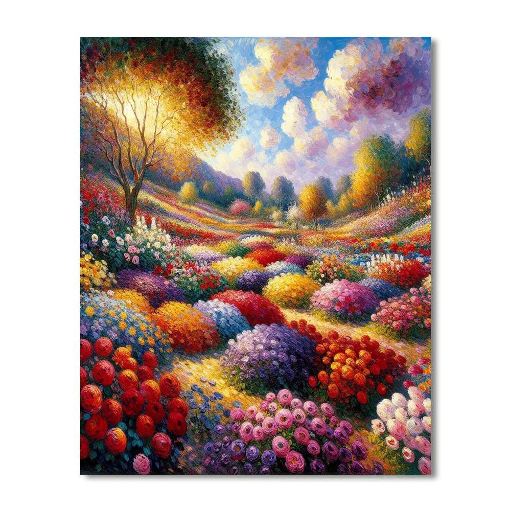 Impressionist Garden Scene Number Painting