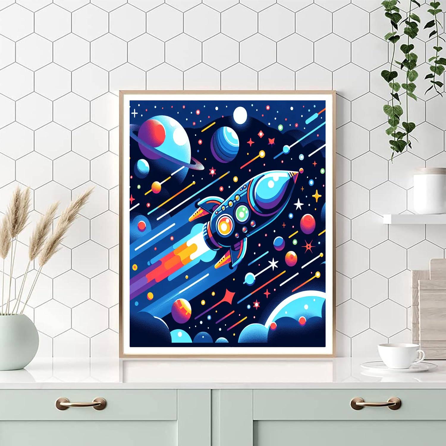 Space Galaxy Voyage Number Painting