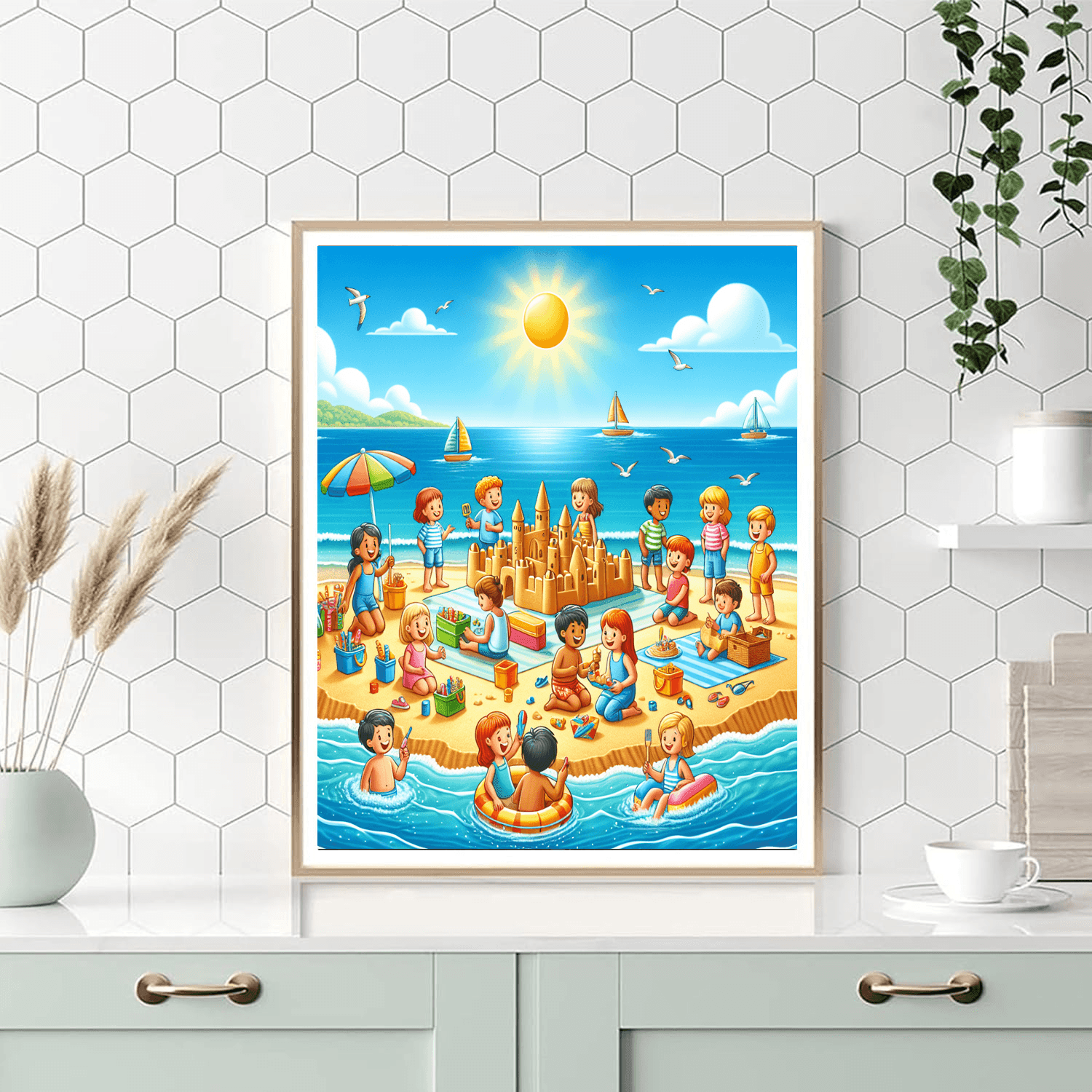 Joyful Summer Fun Painting Number Kit