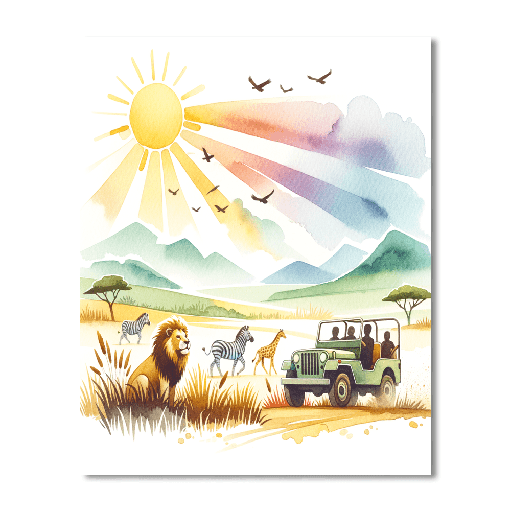 Safari Jeep Adventure Paint By Color