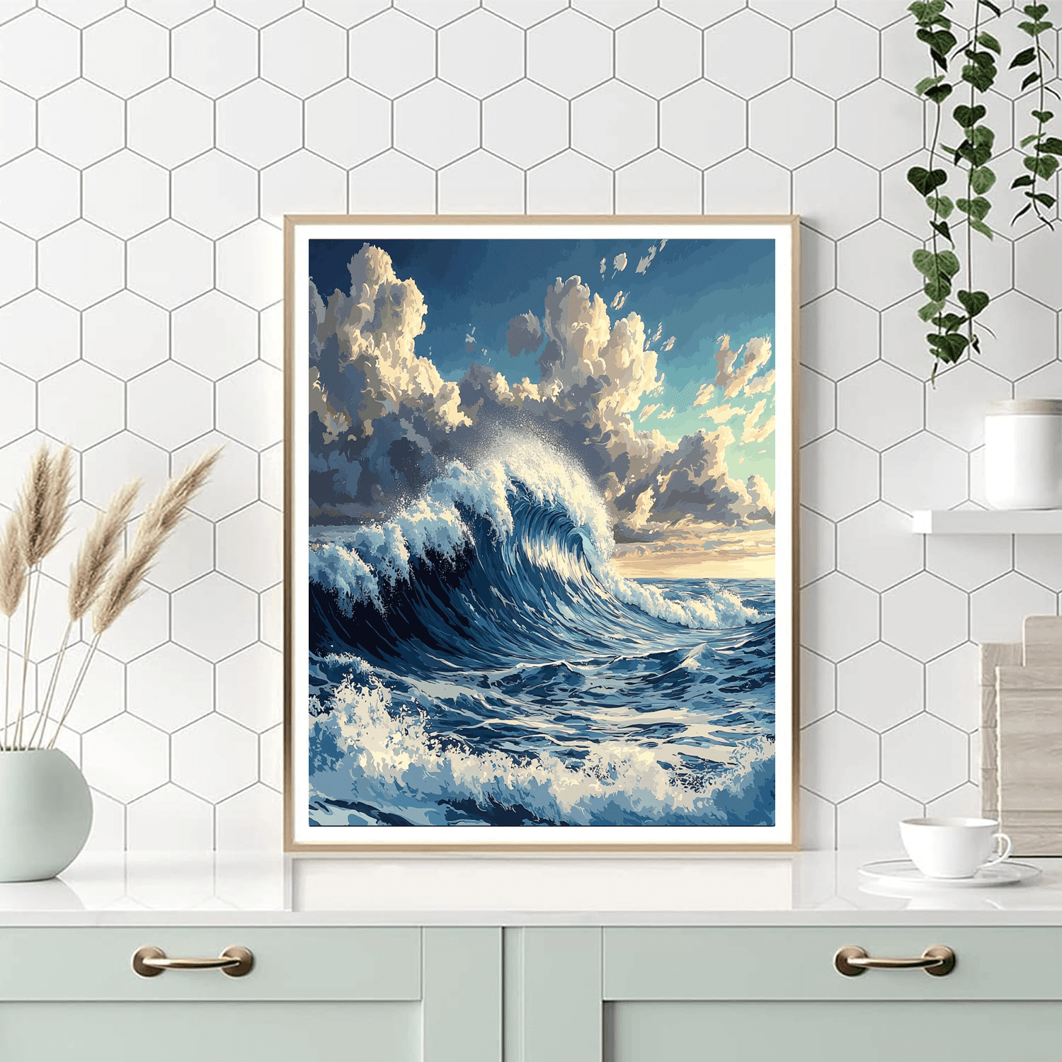 Katsushika Hokusai Inspired Mythical Ocean Waves  Paint By Numbers Art