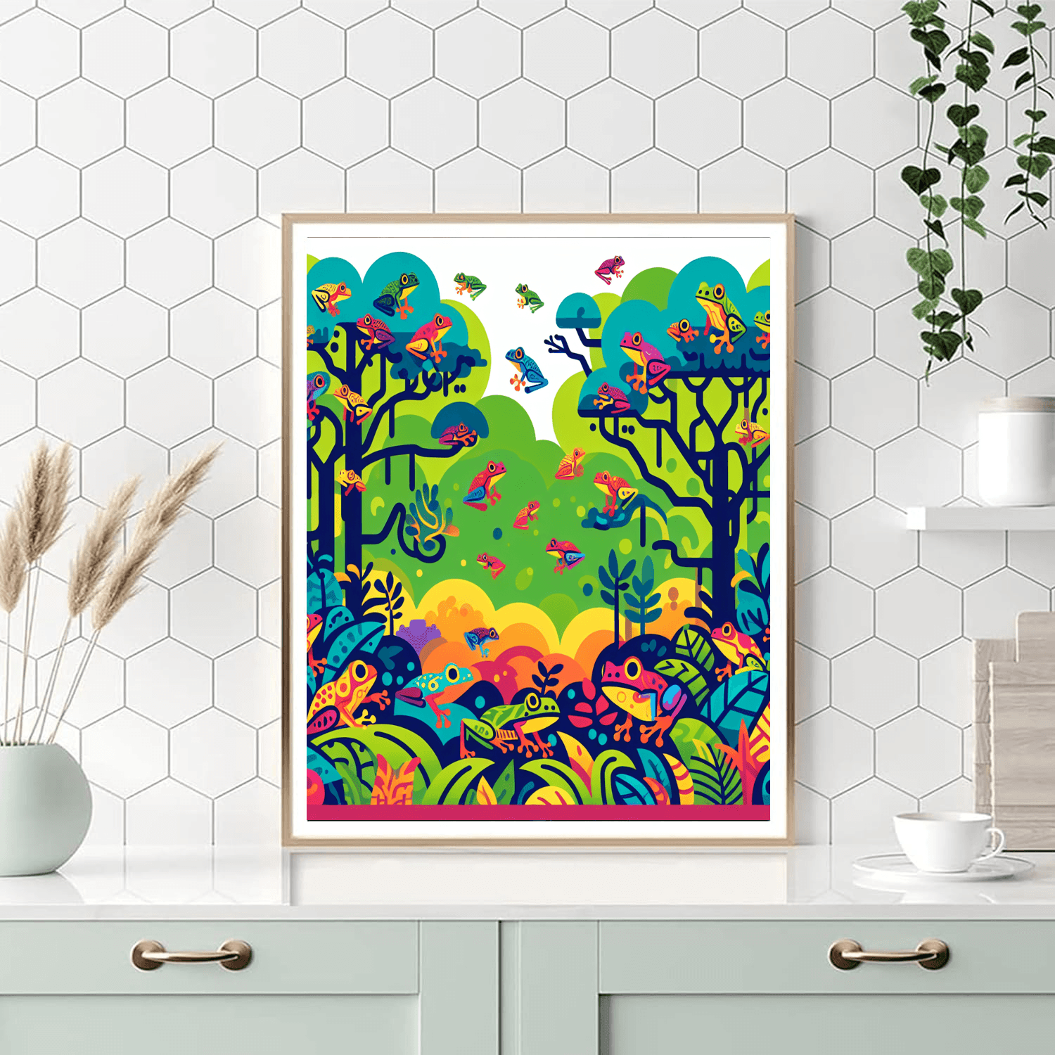 Rainbow Rainforest Frogs Paint By Number