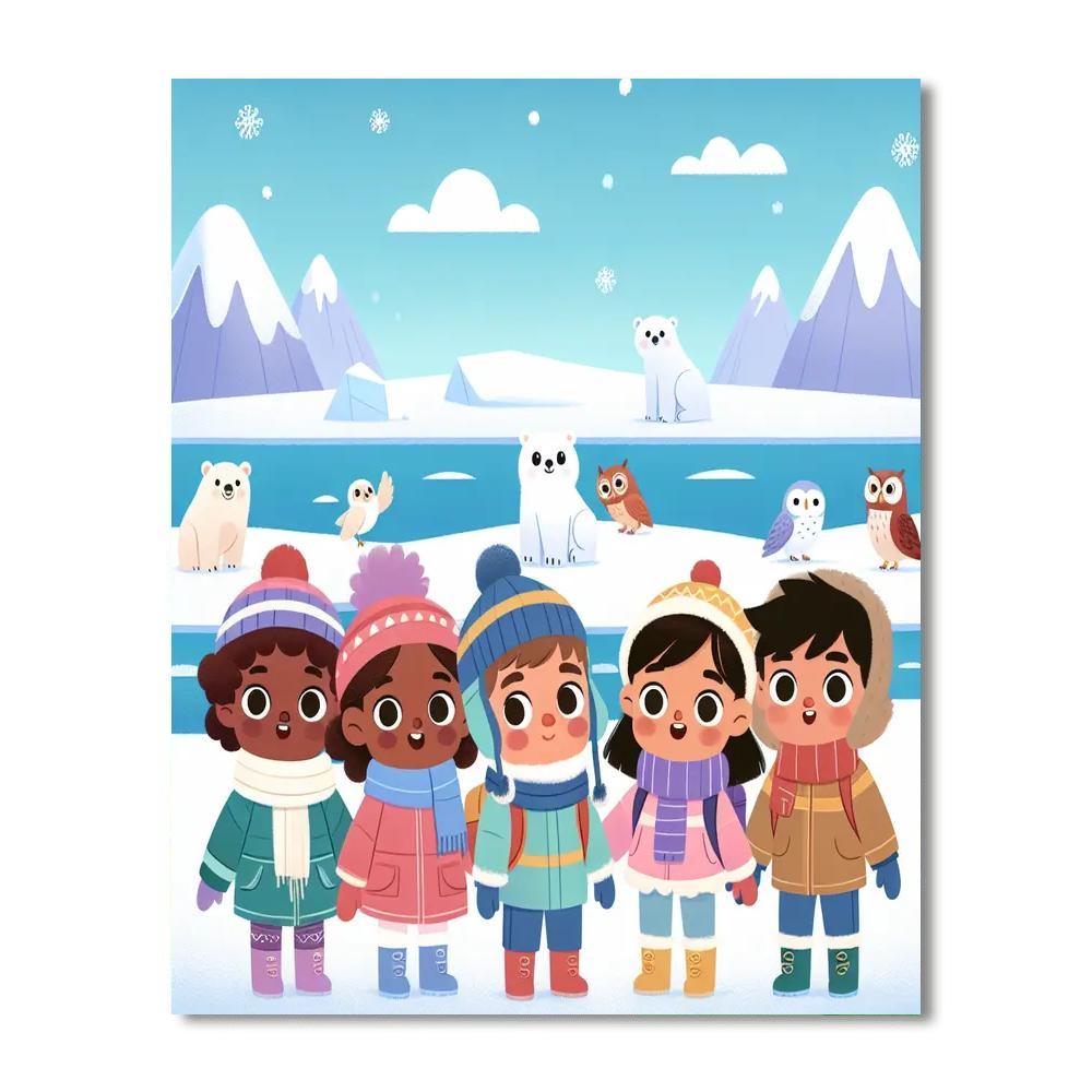 Arctic Wonderland Exploration Paint By Numbers Art