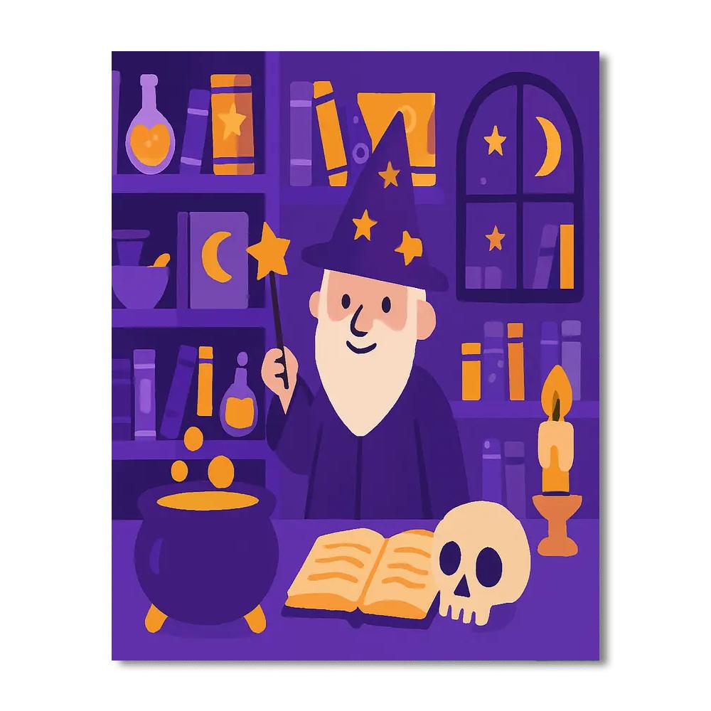 Wizard's Enchanted Study Paint By Numbers Art
