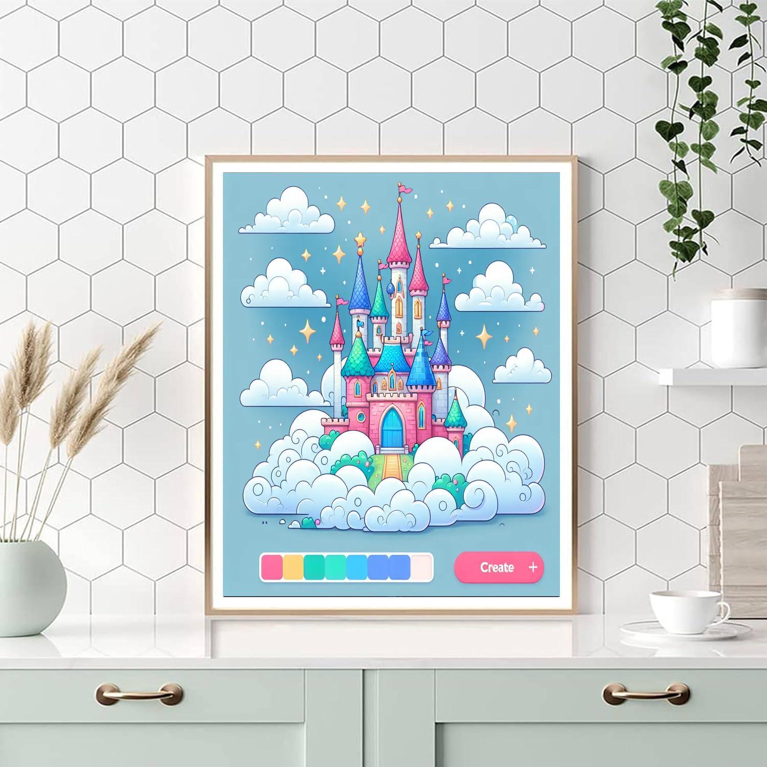 Cloud Castle Number Painting