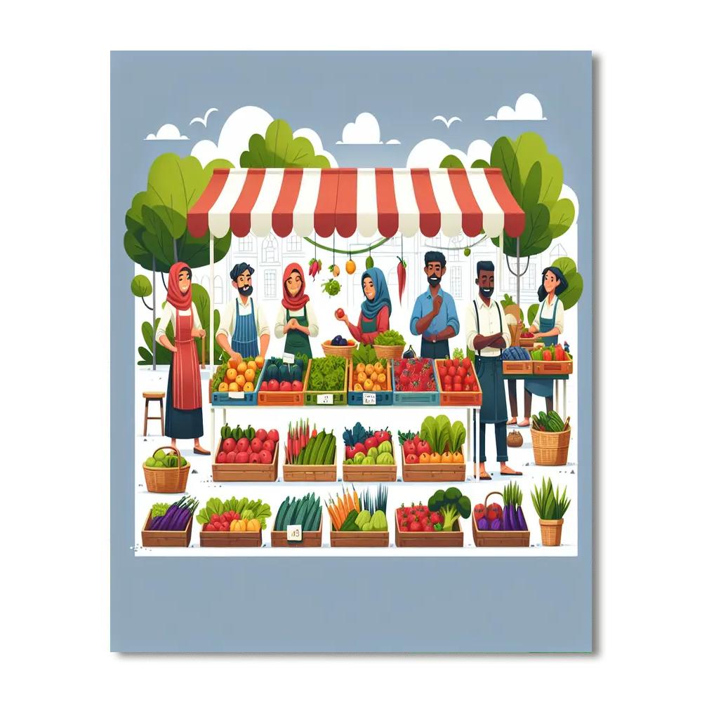 Happy Farmer's Market Paint By Color