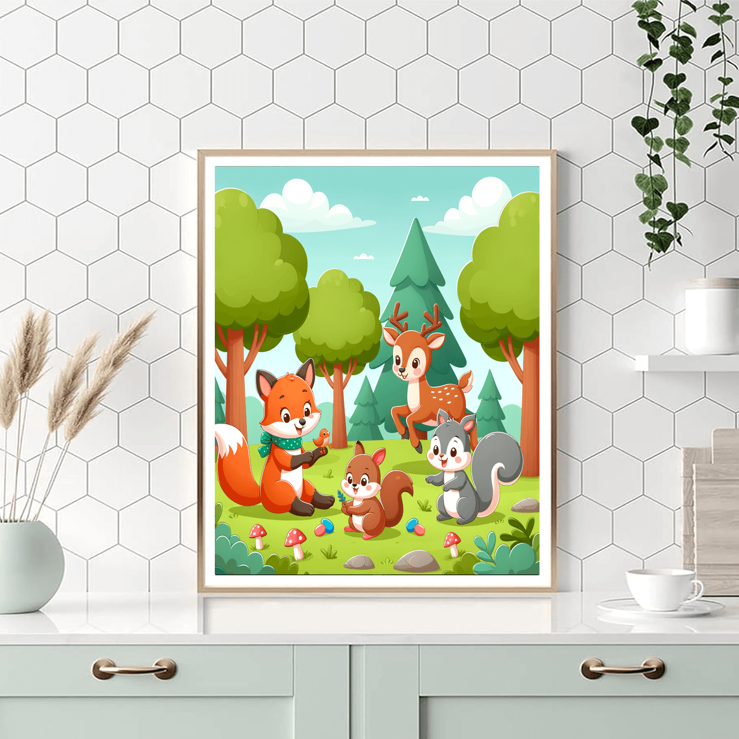 Happy Little Woodland Creatures DIY Paint By Numbers
