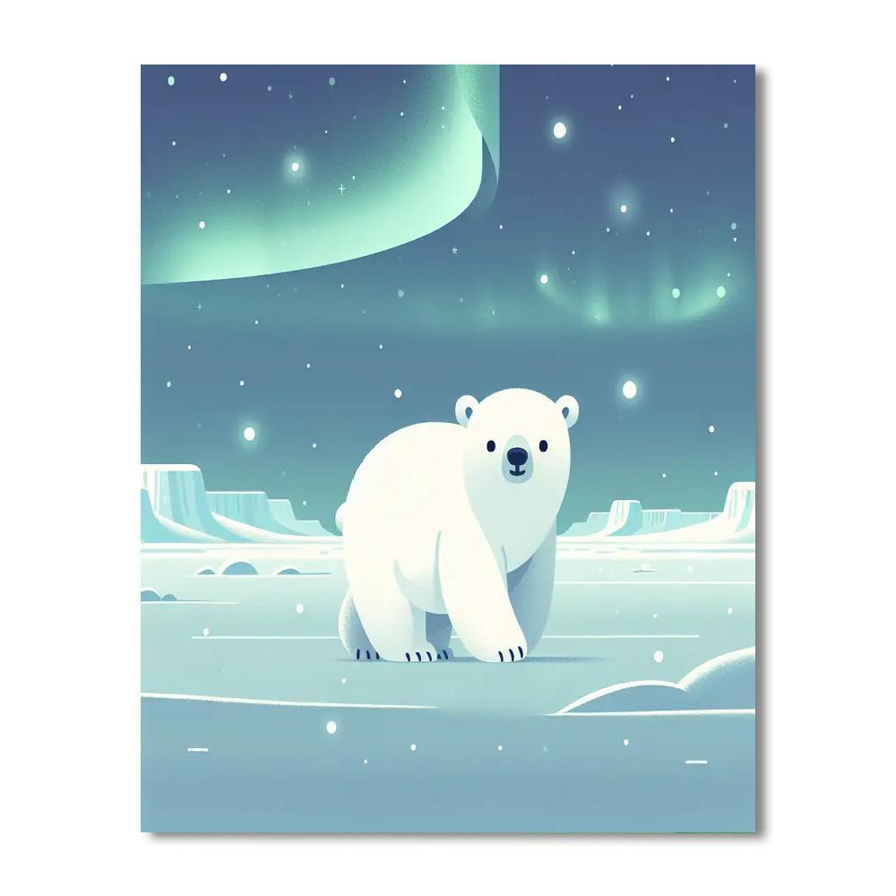 Polar Bear's Arctic Journey Paint By Numbers Art