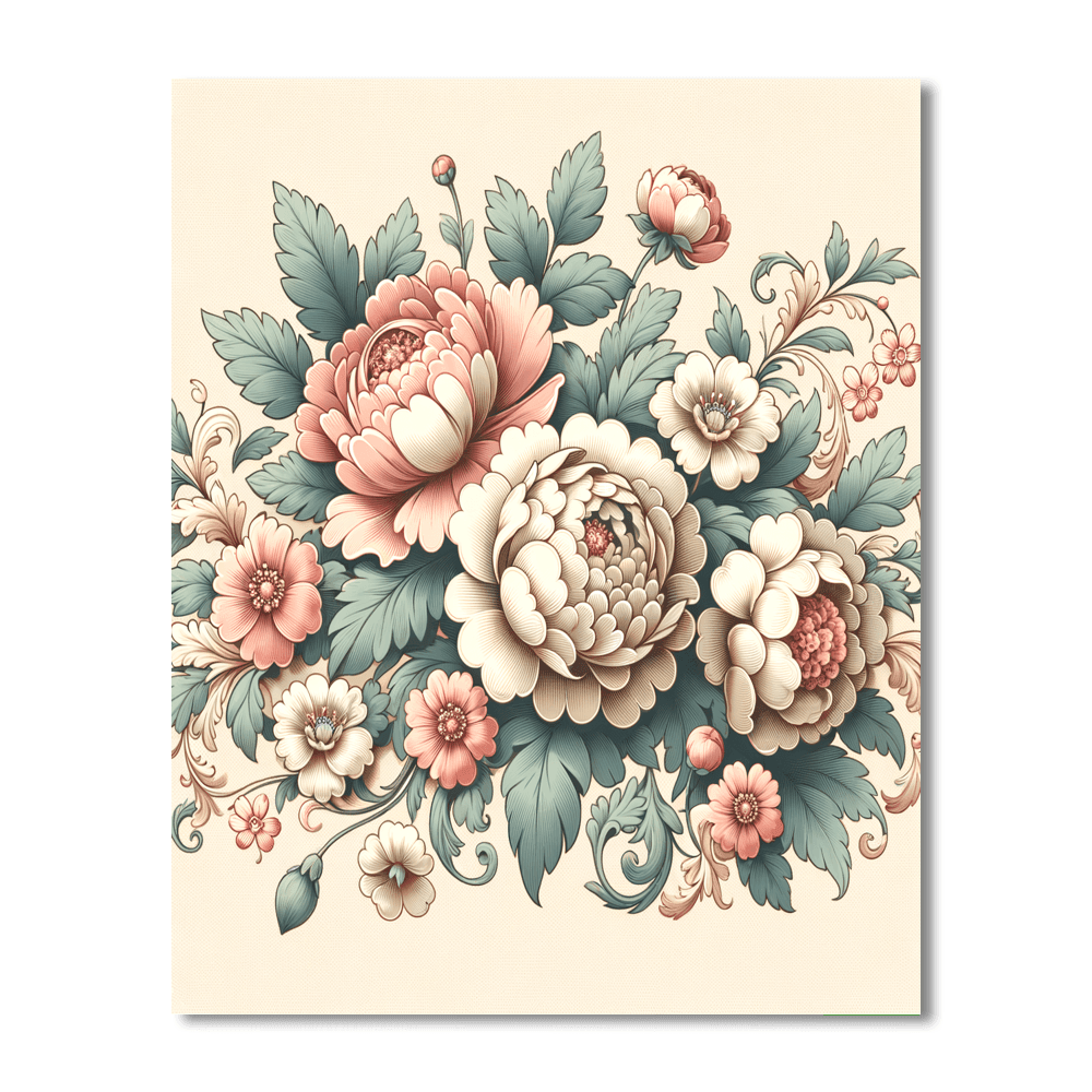 Vintage Floral Dream Paint By Numbers Art