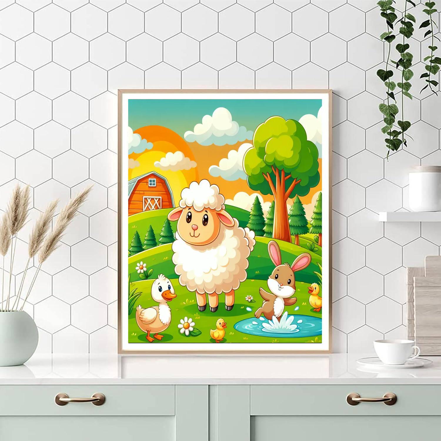 Cuddly Critters Farm Painting Number Kit
