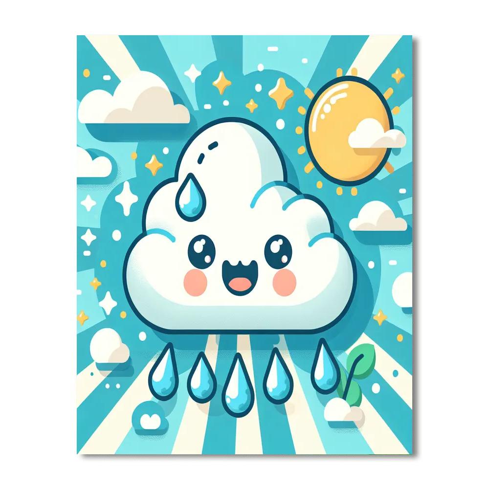 Curly Cloud Painting By Numbers Kit