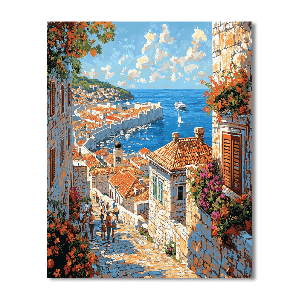 Dubrovnik Old Town - Dubrovnik, Croatia Numbered Painting Kits