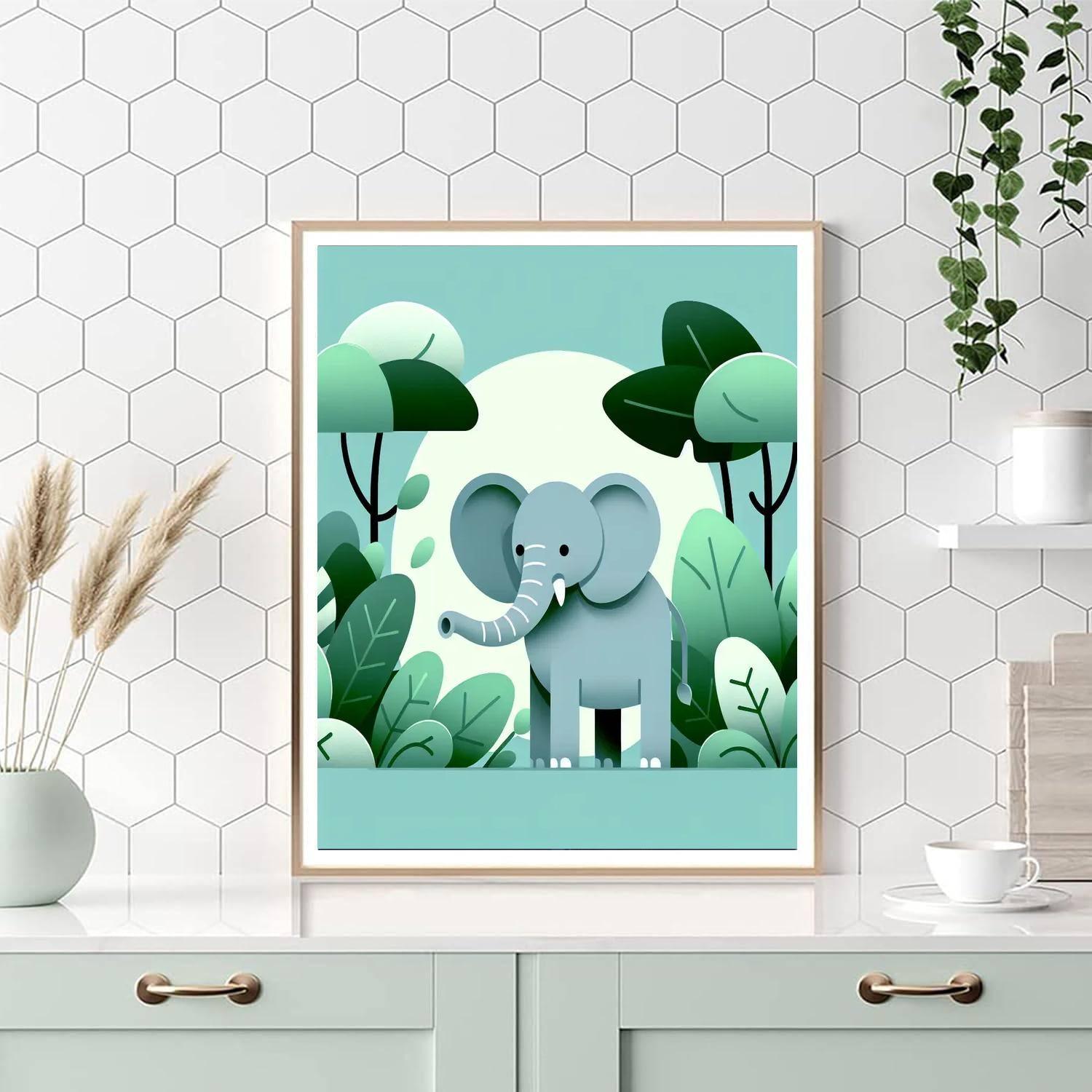 Gentle Jungle Elephant Paint By Numbers Kits