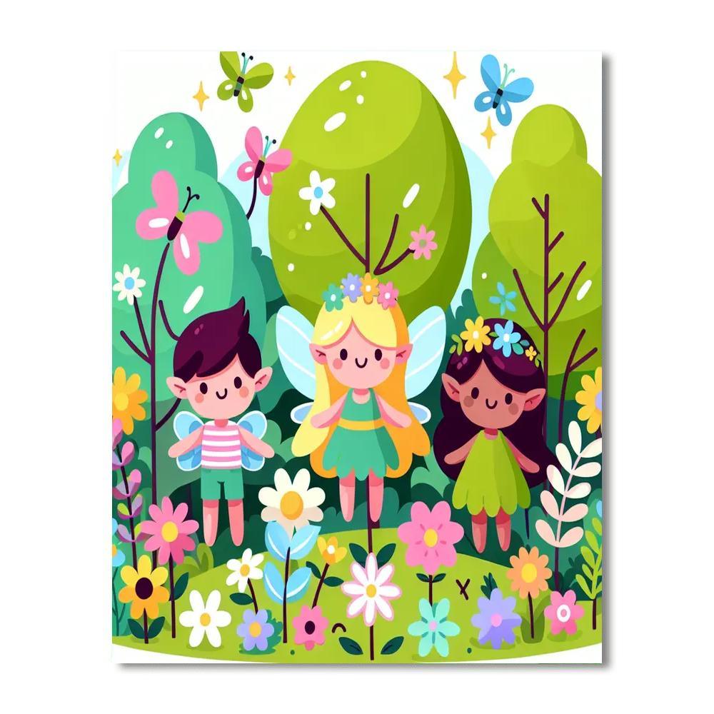 Friendly Fairy Forest Painting By Numbers Kit