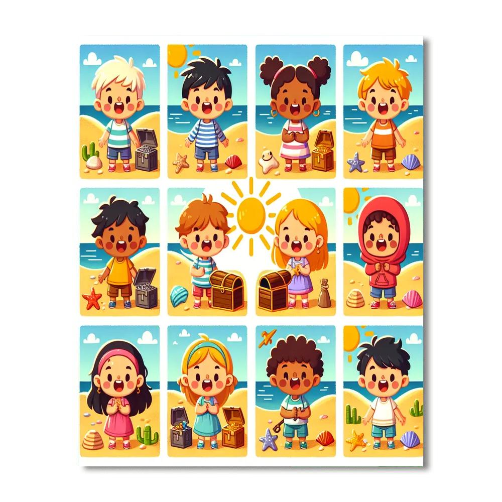 Seaside Treasure Seekers Paint By Color