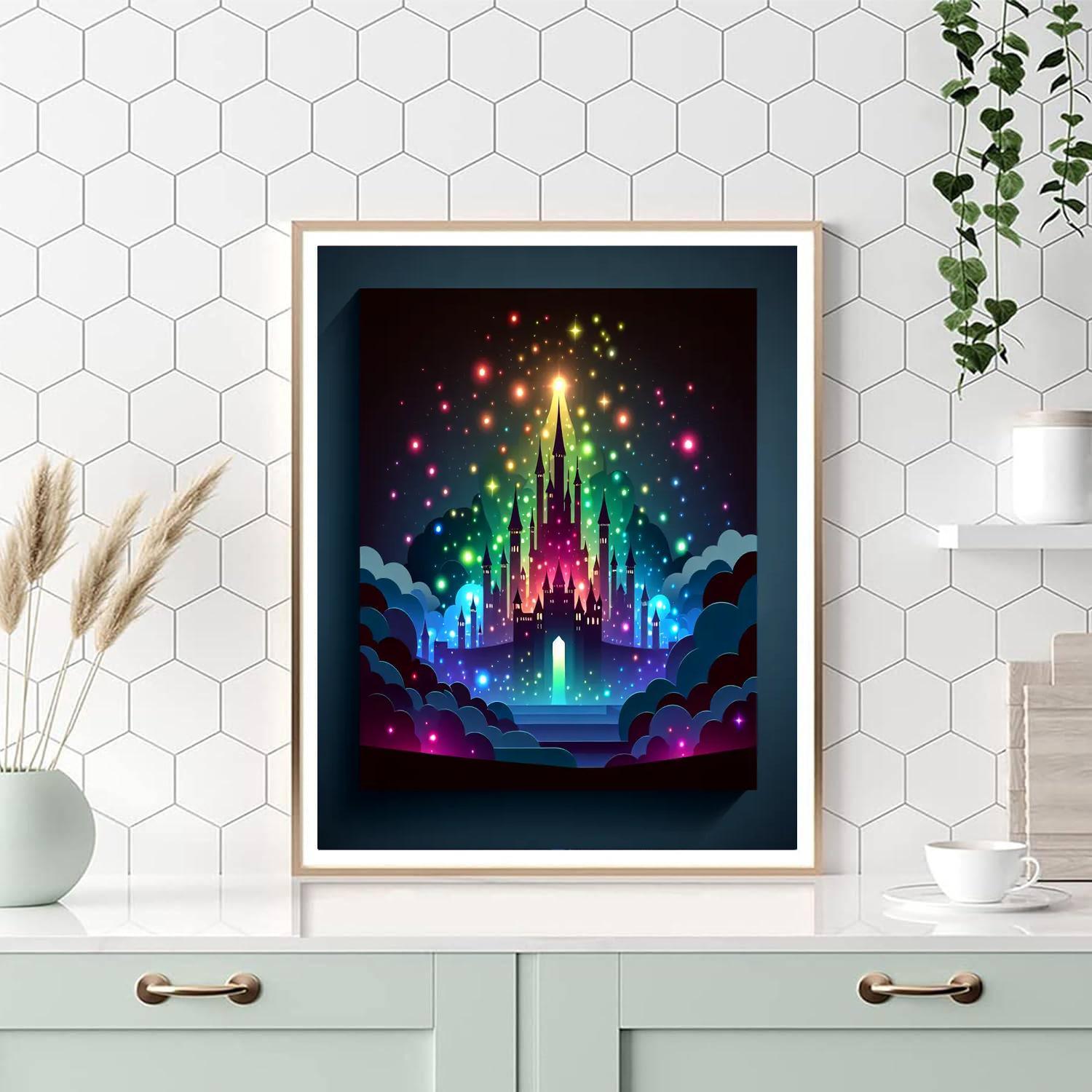 Castle Of Mystical Lights Painting By Numbers Kit