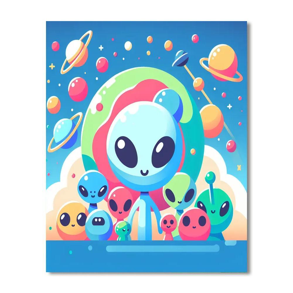 Adventurous Alien Encounter Paint By Numbers Art