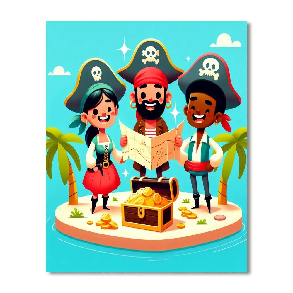 Pirate's Treasure Quest Paint By Number