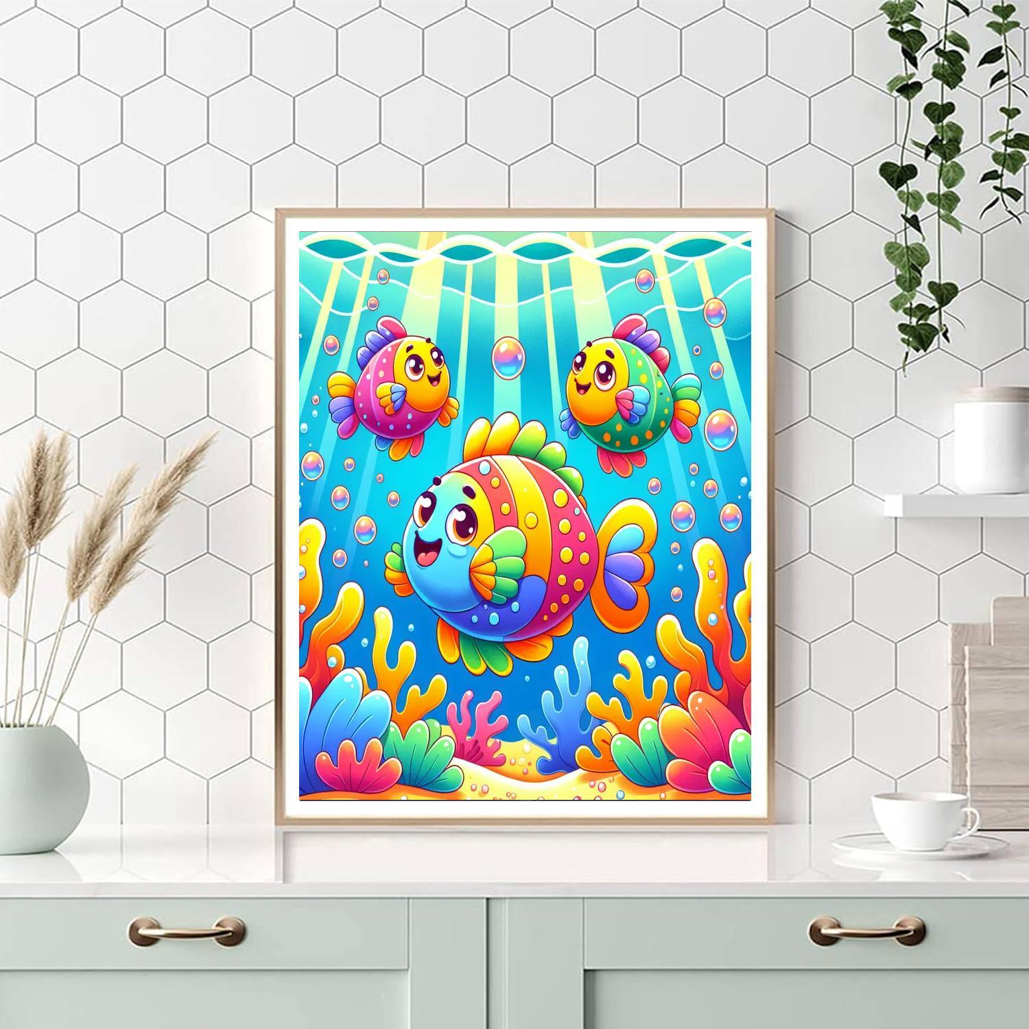 Rainbow Fish Fiesta Painting Number Kit
