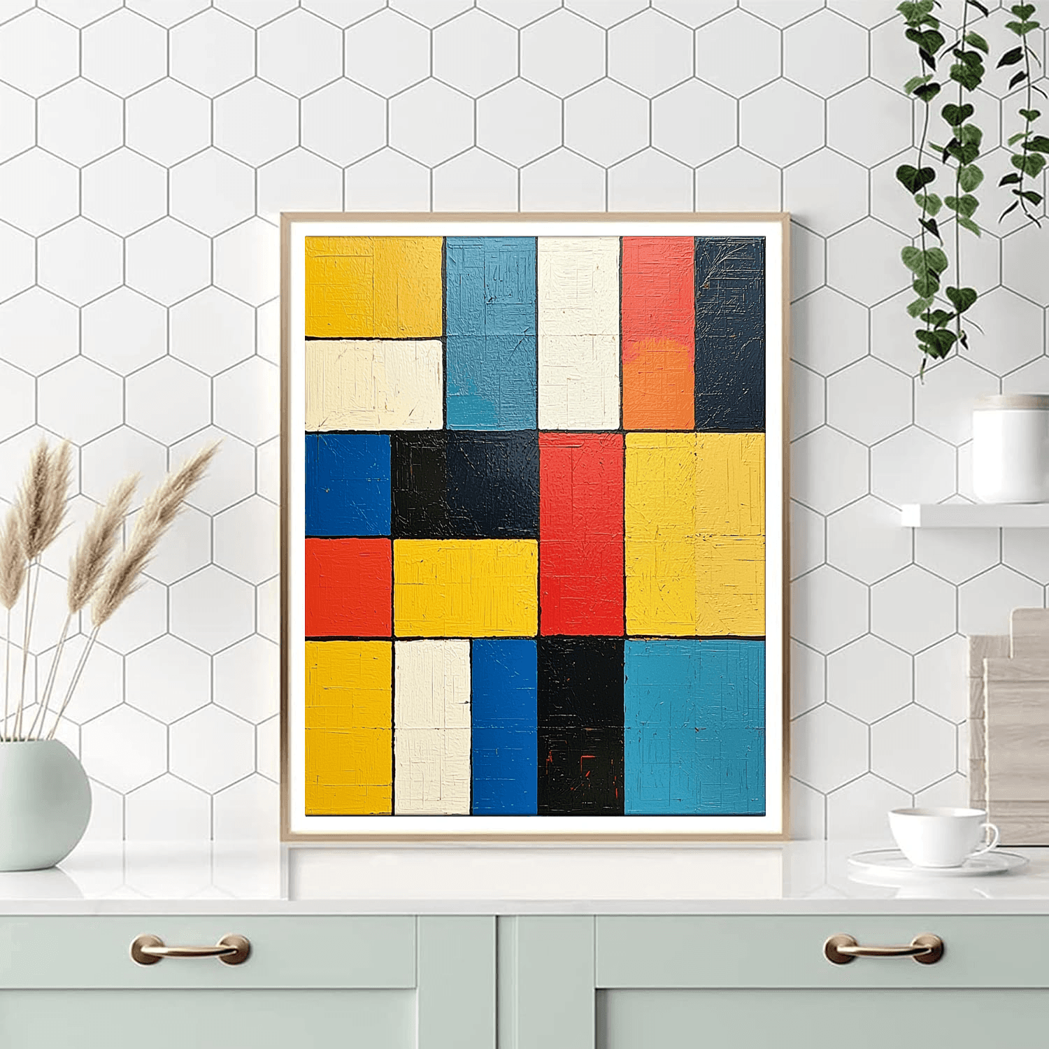 Piet Mondrian Inspired Geometric Paradise  Paint By Numbers Kits