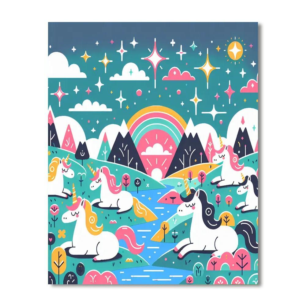 Whimsical Unicorn Land Numbered Painting Kits