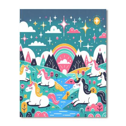Whimsical Unicorn Land Numbered Painting Kits