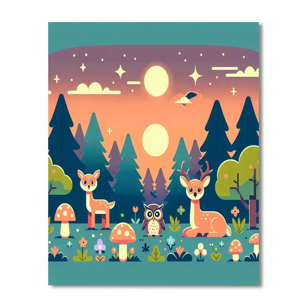 Twilight Forest Treasures Paint By Color