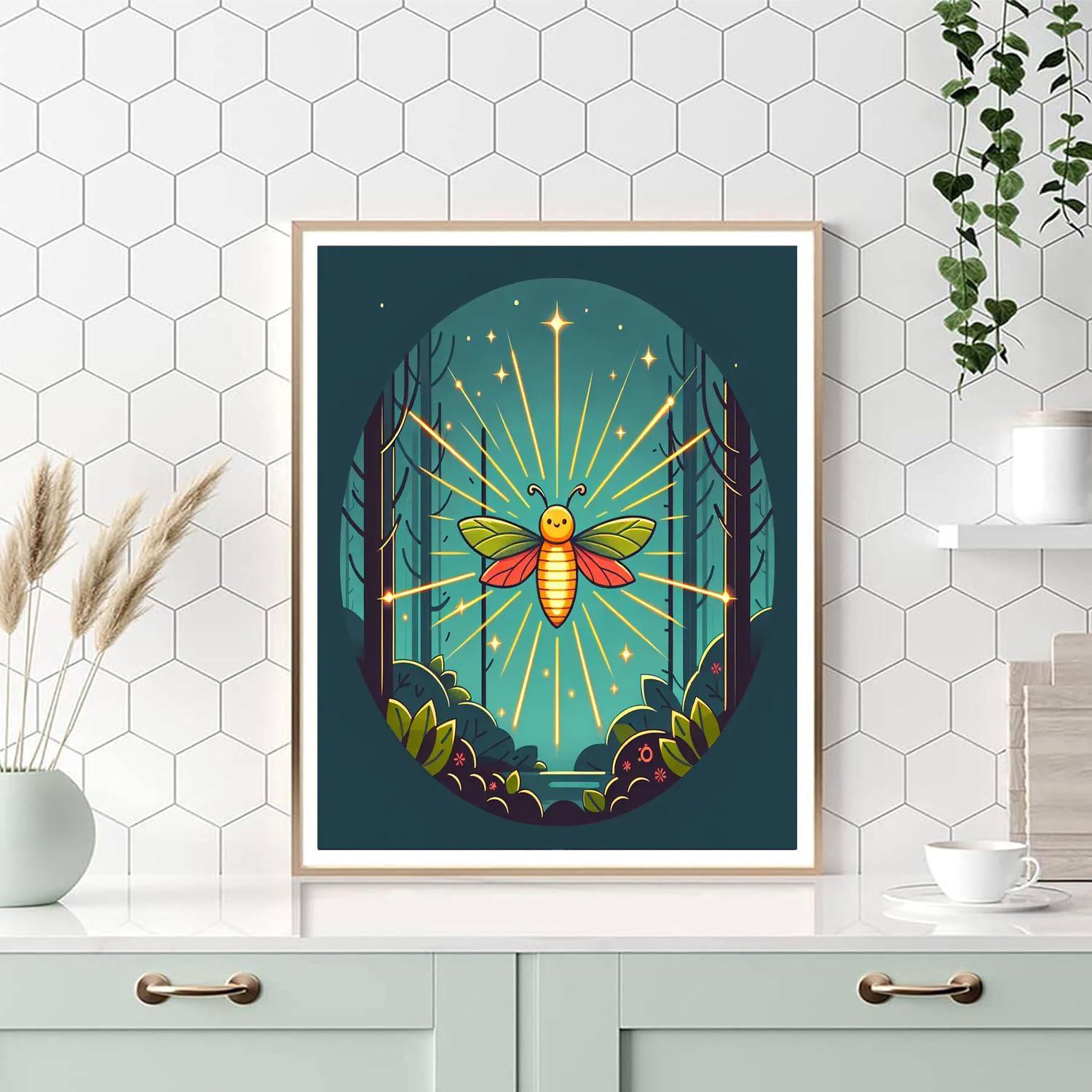 Friendly Firefly Forest Paint By Numbers Art