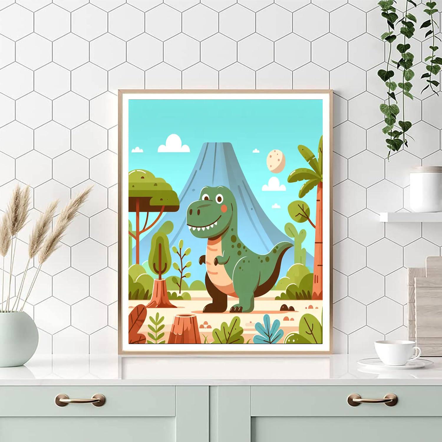 Friendly T-rex Adventure Numbered Painting Kits