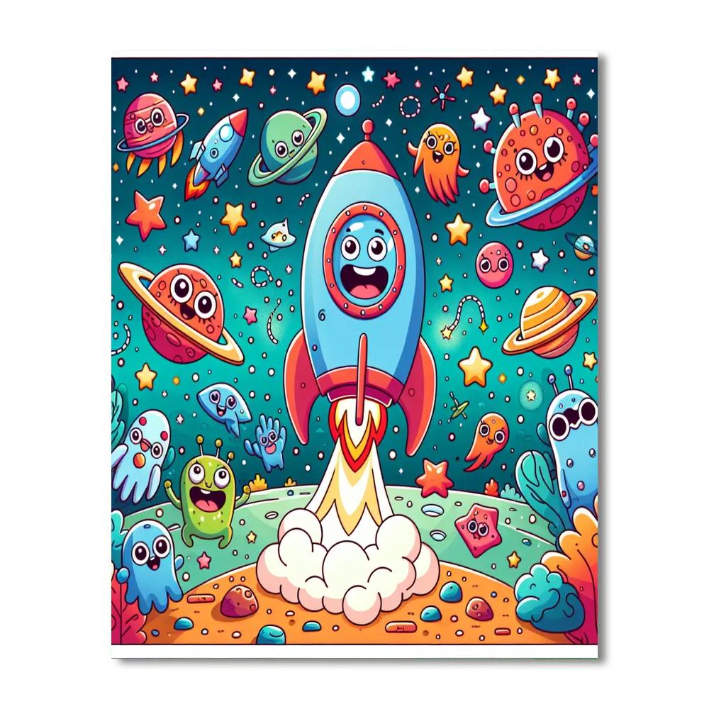 Wonderful Space Adventure Number Painting