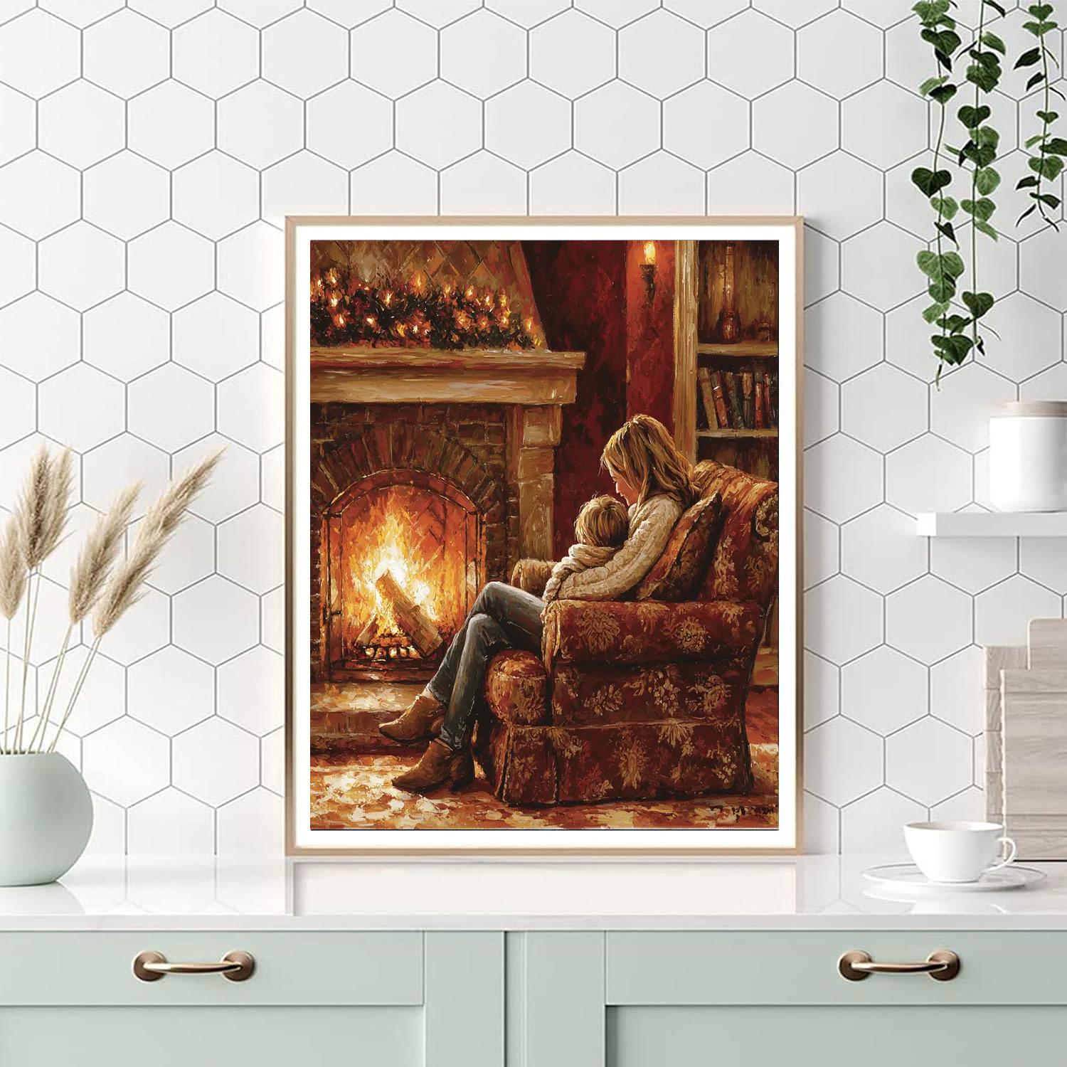 Reading By The Fireside Paint By Numbers Kits