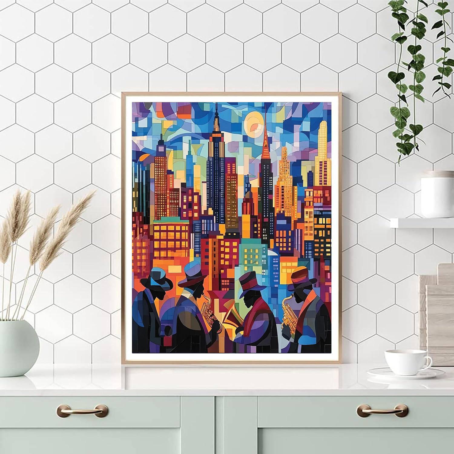 Romare Bearden Inspired Dynamic Urban Jazz  Paint By Numbers