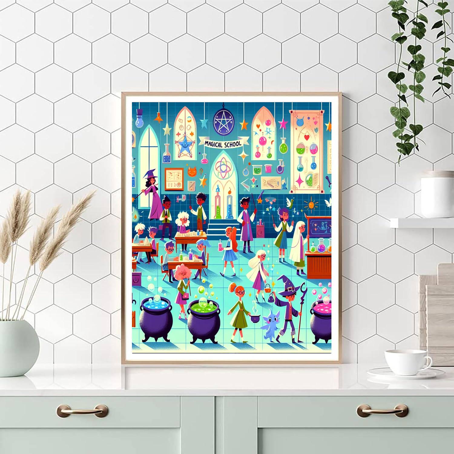 Magical Wizards' School Painting Number Kit