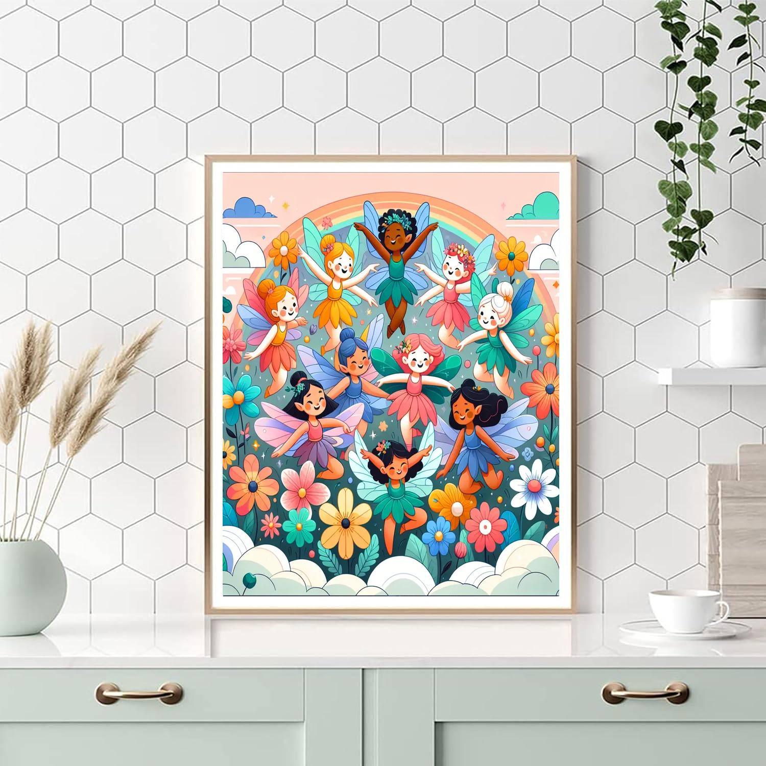 Fairies In A Flower Land Paint By Number