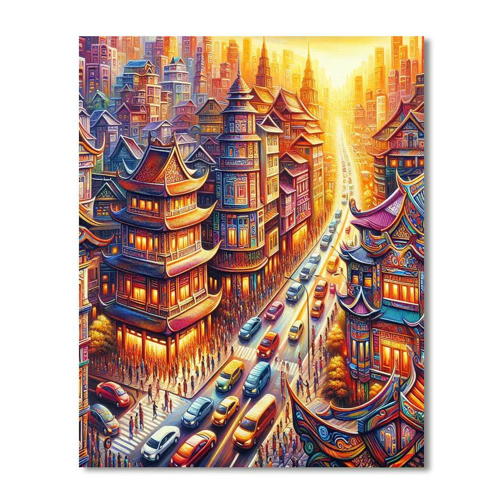 Historic Cityscape Adventure Paint By Color