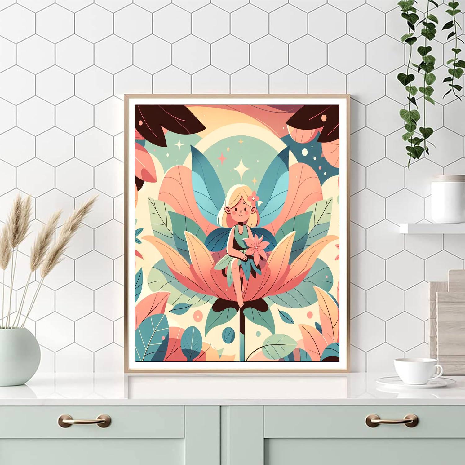 Floating Fairy Flower Numbered Painting Kits