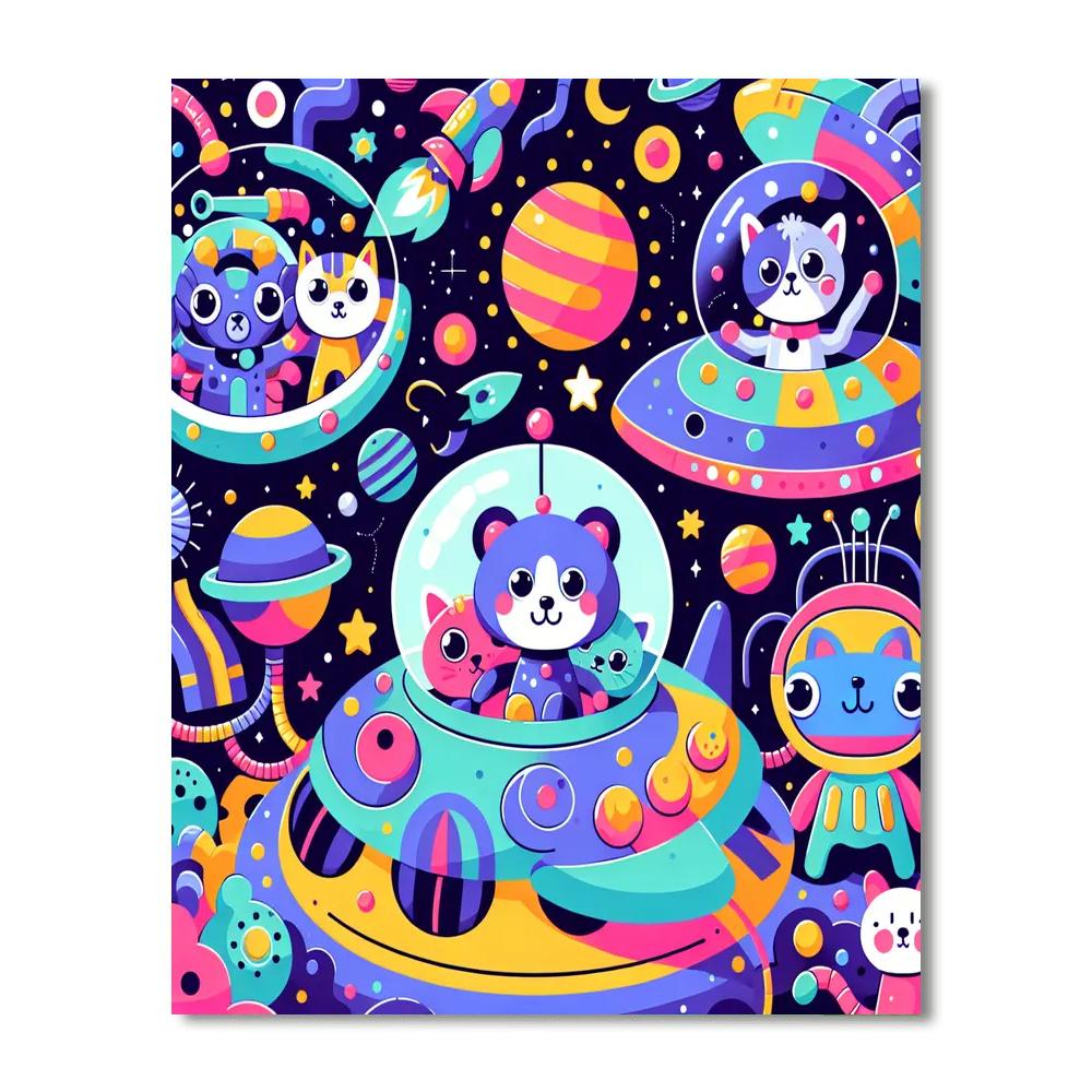 Space Pets Painting Number Kit