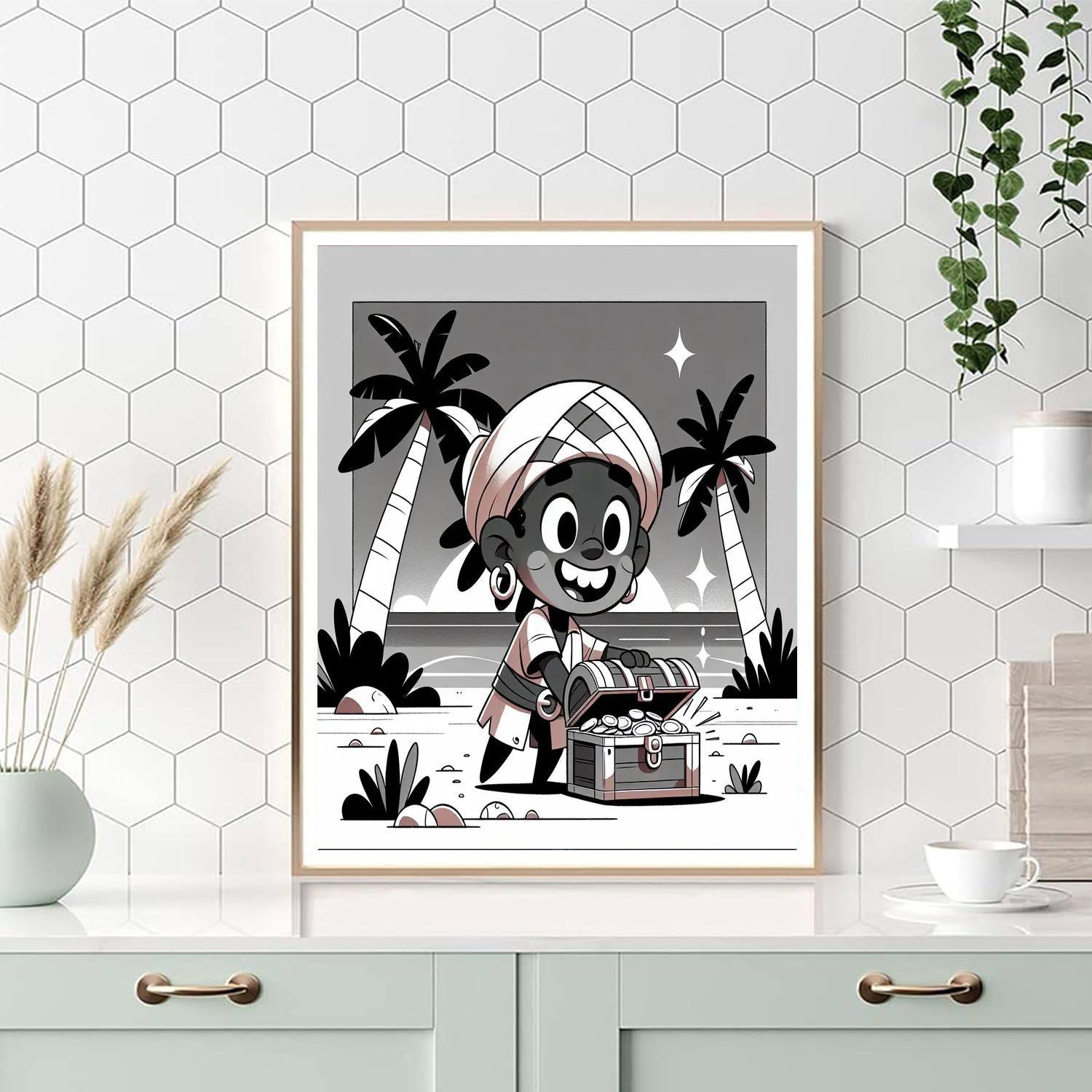 Friendly Pirate Treasure Hunt Numbered Painting Kits