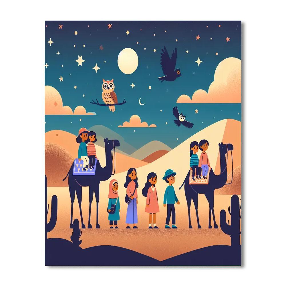Desert Night Safari Paint By Numbers Art