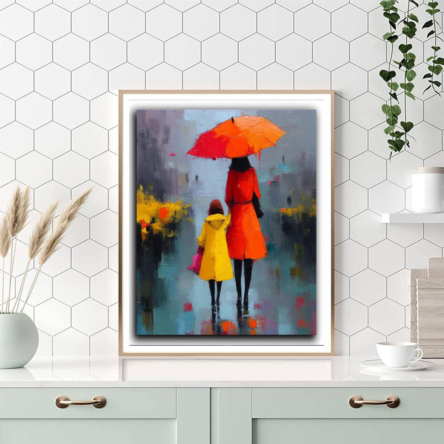 Motherhood In Every Raindrop Painting Number Kit