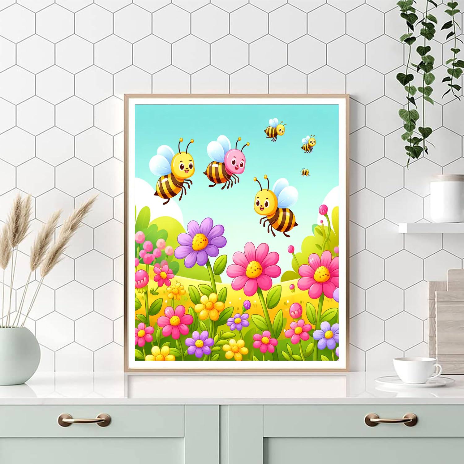 Busy Bee Meadow Number Painting