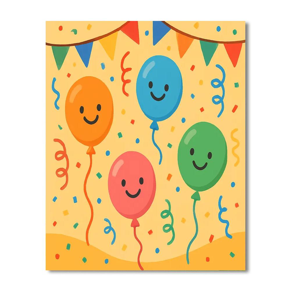 Bubbly Balloon Party DIY Paint By Numbers